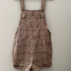 Plaid beige jumpsuit